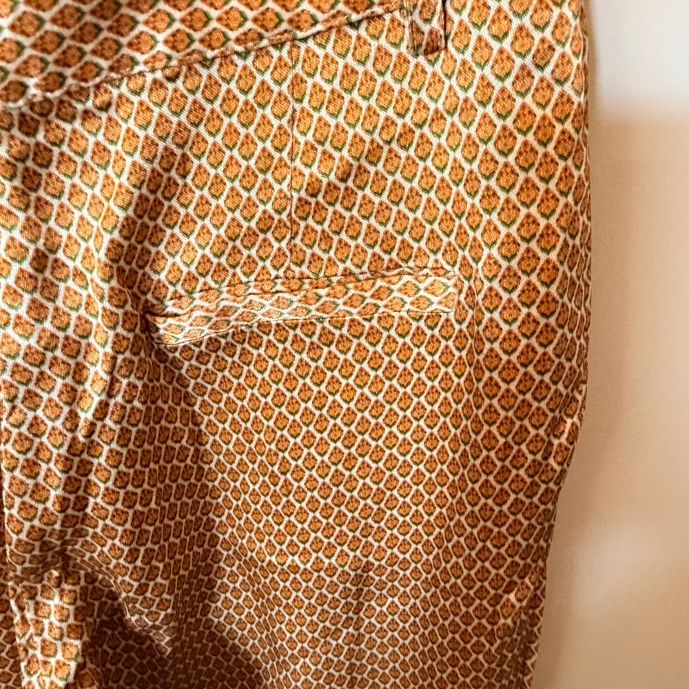 See you soon printed satin pants brown size 2 - Picture 5 of 5